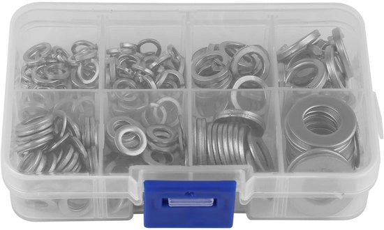 Set di Lavorazione in Acciaio Inossidabile - 200 Pezzi - Kit Completo in Scatola - Assortimento con Anelli M5 M6 M8 M10 per Attività di Riparazione