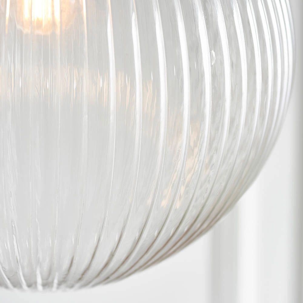 Lampada a sospensione retro ottone anticato vetro Ø35 E27