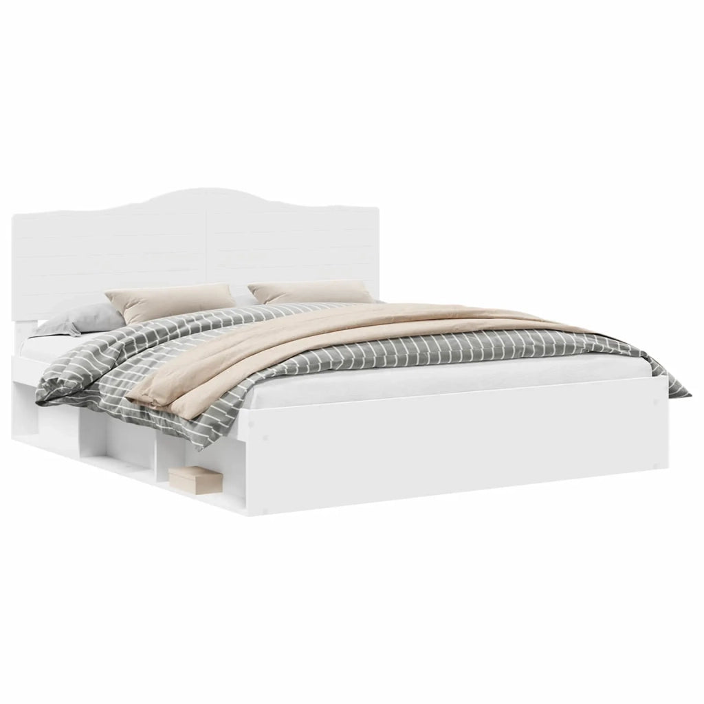 Struttura del letto Bianco 200 x 200 cm Pino massello 3413263