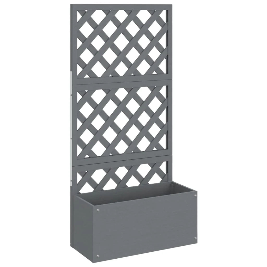 Fioriera rialzata per piante fiori terrazza giardino traliccio 65 x 33 x 135 cm WPC grigio 02_0038598