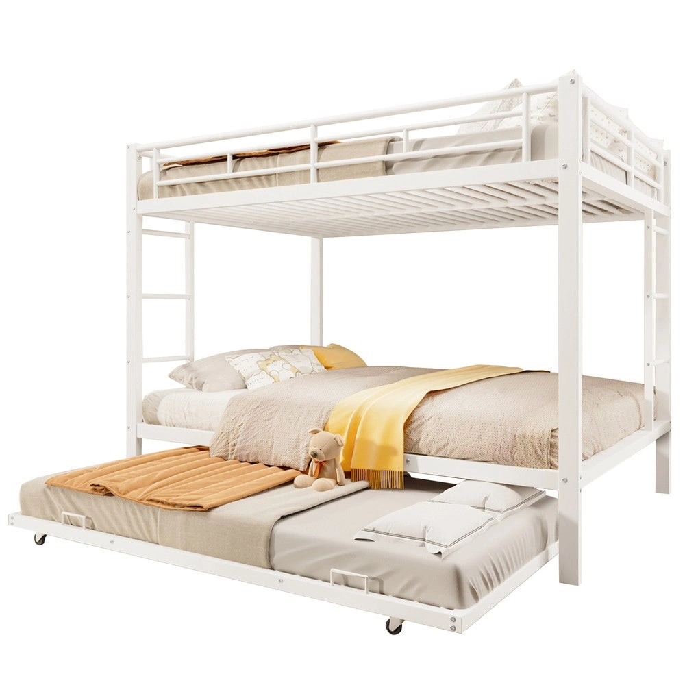 Letto a Castello con Letto Estraibile ¨C MINIMAL ¨C Bianco, Metallo, 140x200