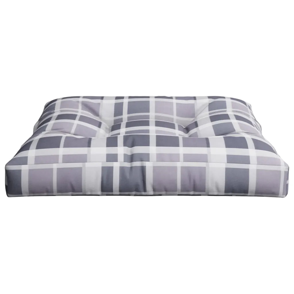 vidaXL Cuscino per Pallet Motivo a Quadri Grigi 80x80x12 cm in Tessuto