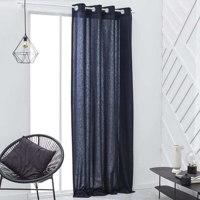 Tenda con occhielli TODAY - 140x240 cm - 100% cotone - Blu scuro