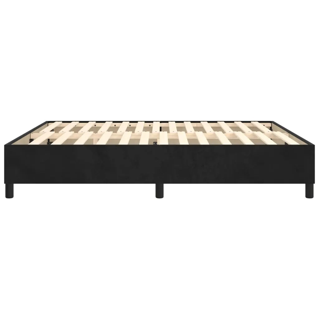 Struttura Letto a Rete a Molle-Giroletto Nero 160x200 cm in Velluto 710128