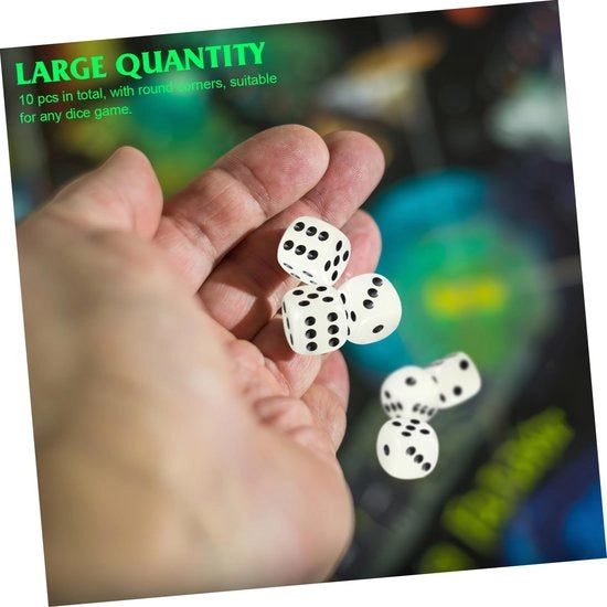 Set di Cubi da Gioco da 10 - Luci in Dadi a Doppia Faccia - Sei Facce Cubi - Gioco per Famiglia - Gioco Indoor/Outdoor - 16 mm