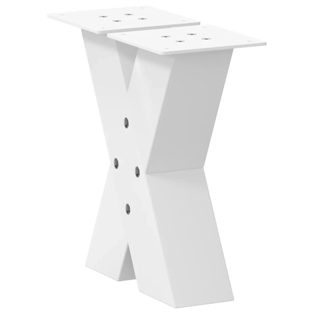 Gambe per Tavolino da CaffÃ¨ a Forma di X 2 pz Bianche 30x(30-31) cm Acciaio