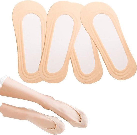 Sokkini senza mostrare - 4 paia | Calze da donna bassi con taglio a strisce antiscivolo in silicone per sneakers, stivali a tacchi alti e loafers
