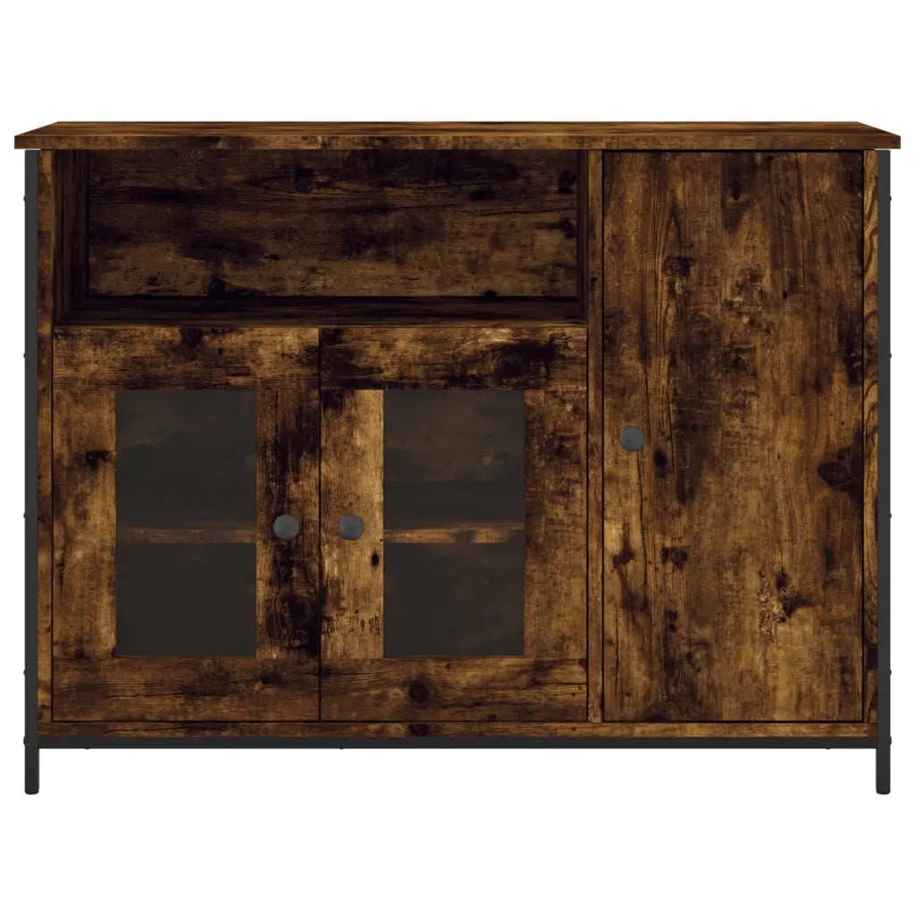 Credenza-Buffet-Armadio da cucina Rovere Fumo 100x35x75 cm in Legno Multistrato