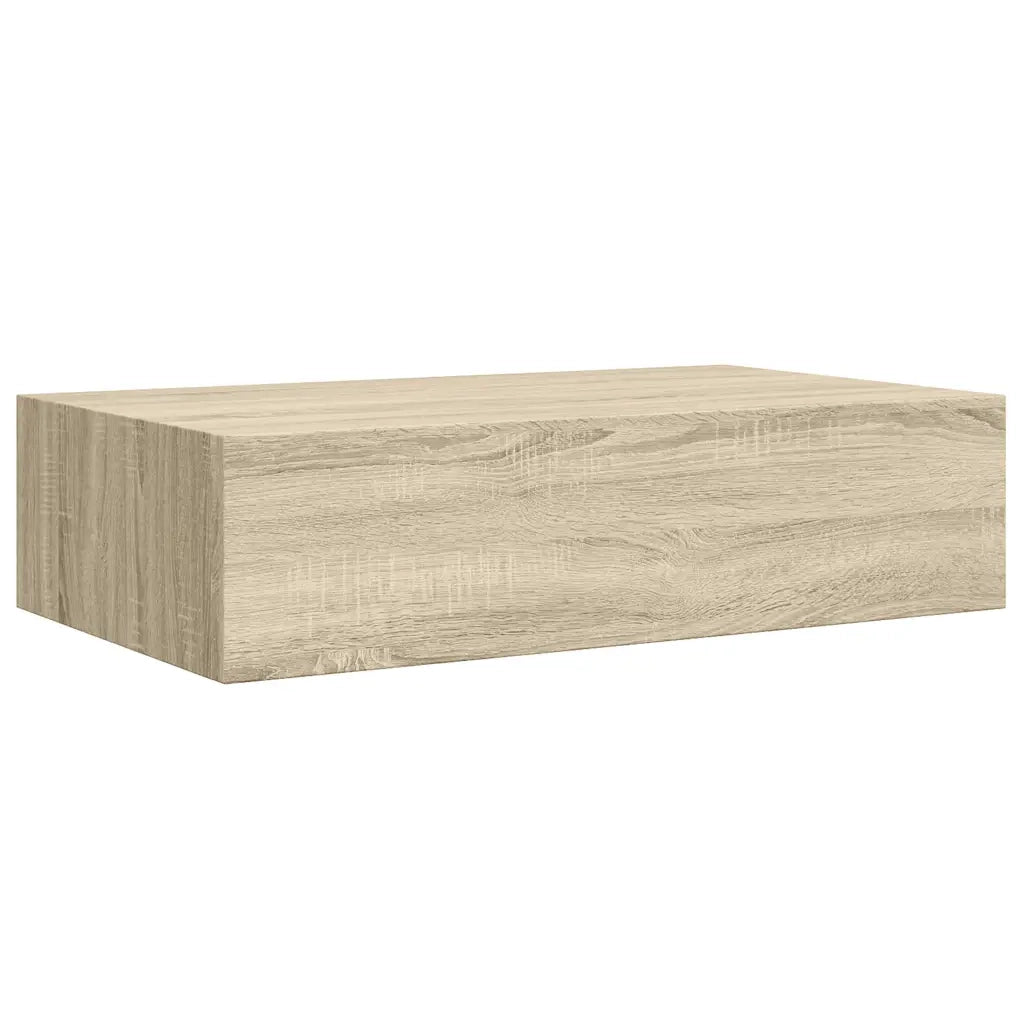 2 pz Scaffali con Cassetti da Parete | Mensola sospesa Rovere 40x23,5x10 cm MDF