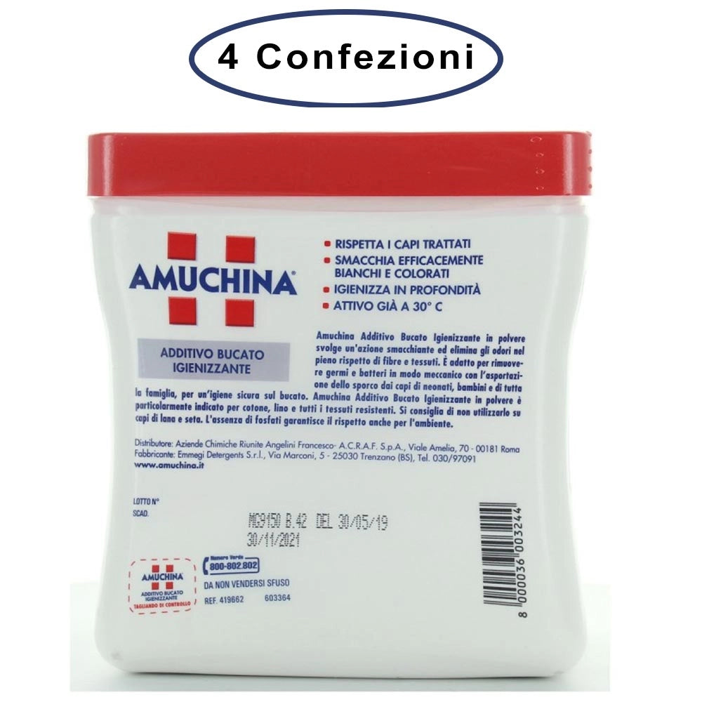 Amuchina additivo bucato in polvere igienizzante 4 confezioni da 500 grammi
