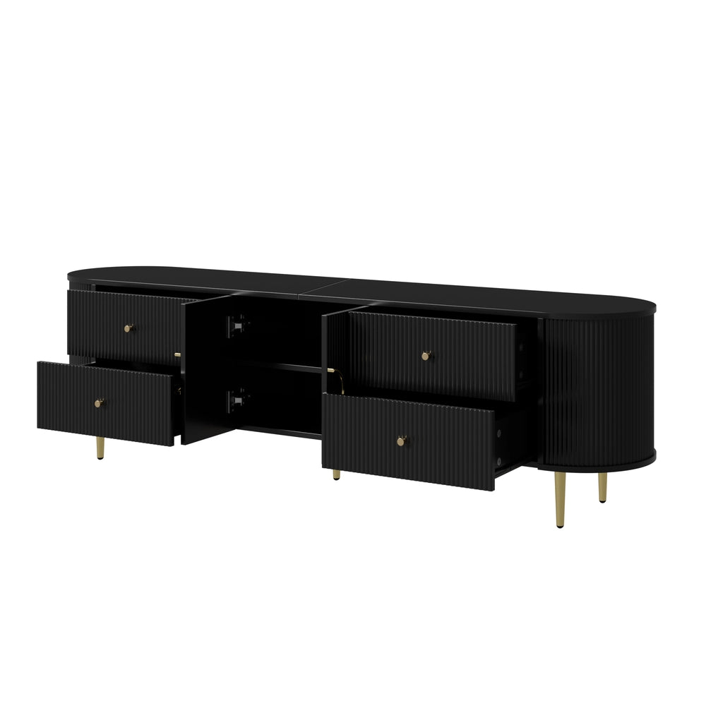 Mobile TV Lowboard ¨C MINIMAL ¨C MDF, Maniglie in Alluminio, Gambe in Ferro, Soggiorno