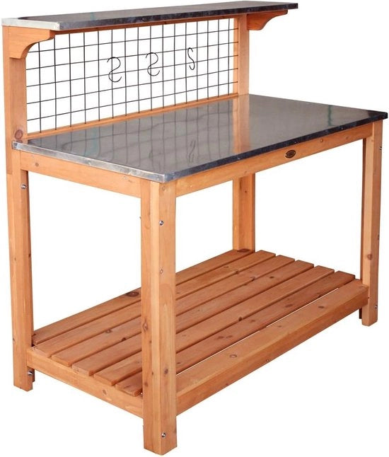 Tavolo con tavola di lavoro galvanizzata 101 x 55 x 117 cm 12/271