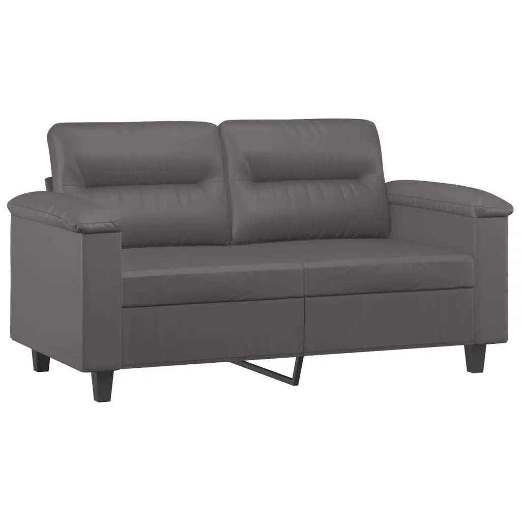 Divano | Divano da soggiorno | Sofa a 2 Posti Grigio 120 cm in Similpelle