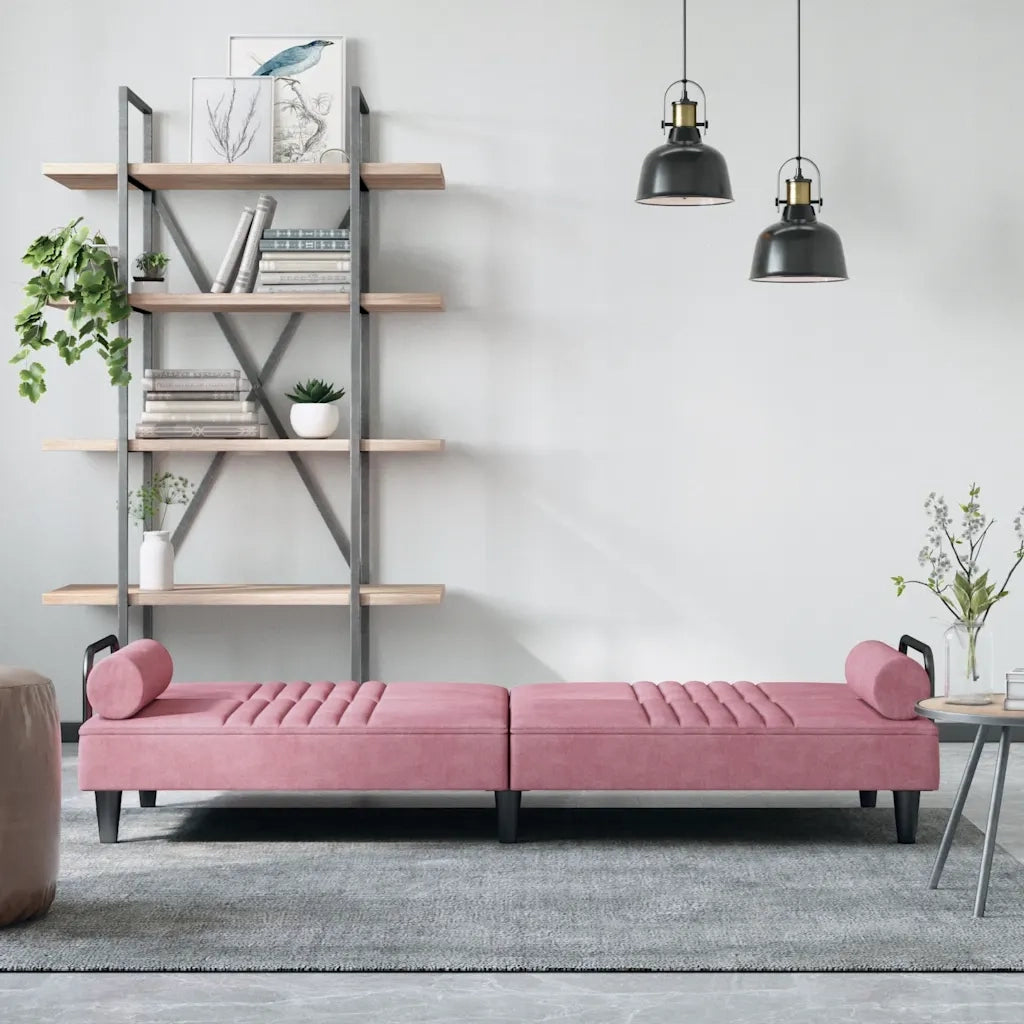 Divano letto | Sof¨¤ letto | Letto singolo con Braccioli Rosa in Velluto