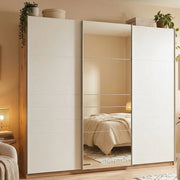 Armadio Camera da Letto Carasco, Guardaroba Grande Appendiabiti, 262.5x224h cm Bianco Opaco