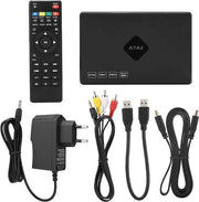 Mediaspeler 25 pollici SATA HDD con ingresso USB 2.0 AV HDMI - Video Audio Full HD 1080P - Mediaspeler digitale portatile - Indicatore di alimentazione - Supporto per disco rigido U e scheda MMC - TV (presa di corrente EU)