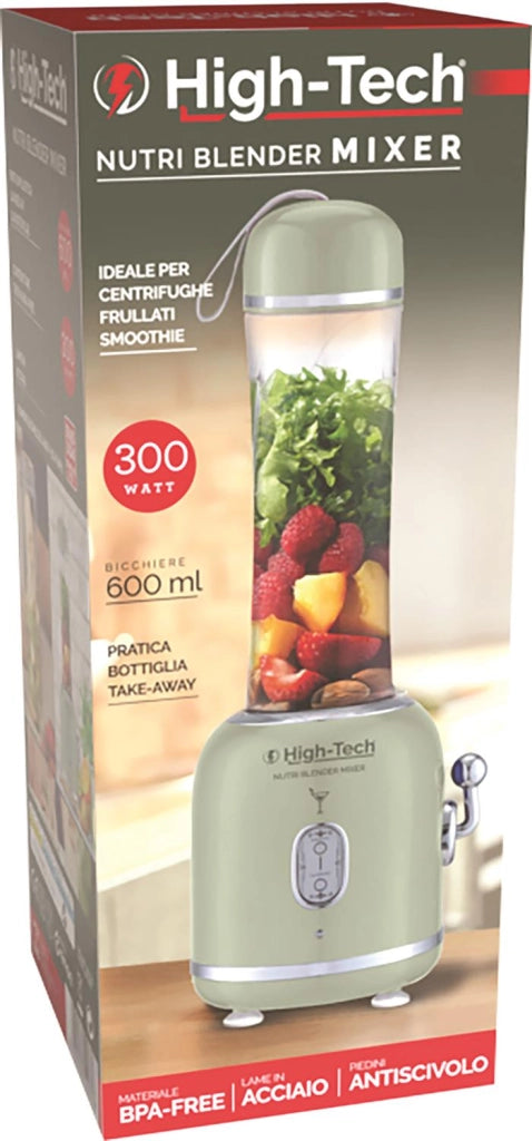 HIGH-TECH FRULLATORE DA 300 WCAPIENZA 600ML CON MINI BULLET SPORTIVO VERDE