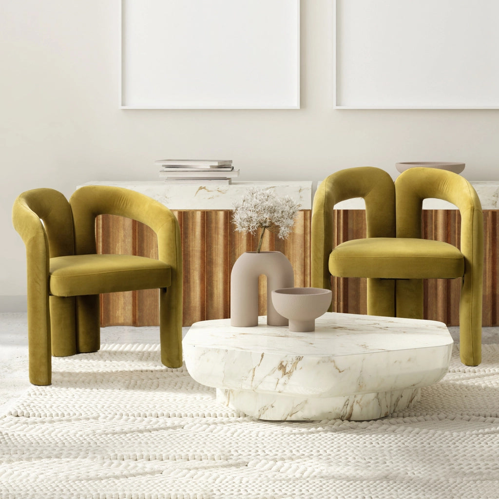 Sedie da Pranzo Imbottite in Velluto Set 2 Pezzi ¨C Xylo ¨C Grigio
