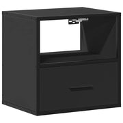 Comodino | Armadio da Notte | Mobiletto da notte a Muro Nero 40x31x39,5 cm