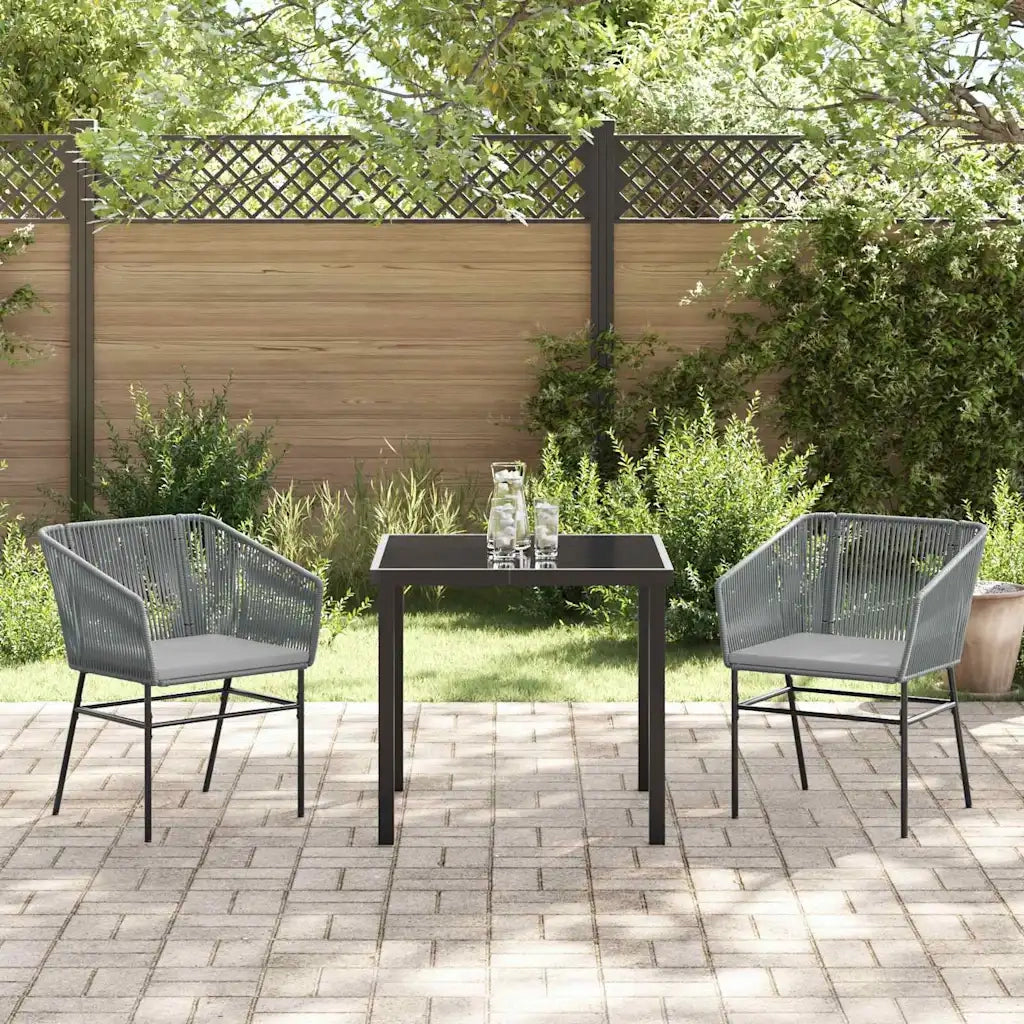 Set da Pranzo per Giardino con cuscino 3 pcs Grigio 3380932