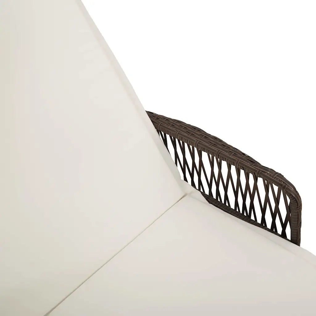 Lettino da Lettino sole | Sdraio da giardino | Lettino da sole Marrone e Bianco Crema 55 x 200 x 92 cm