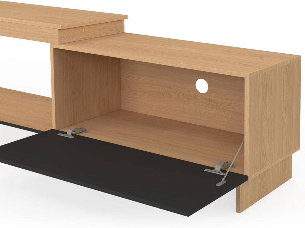 VLAD Mobile TV allungabile a 2 ante in legno e nero 140-240 cm