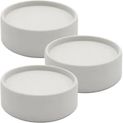 Set di 3 candelabri Ø11x4cm look cemento colore grigio chiaro - candelabro per candele stumpy - base di pietra rotonda