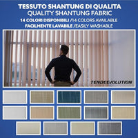 Tenda Verticale Shantung 127mm - Colore Giallo Chiaro 53, Attacco Parete - Larghezza 3m x Altezza 3m - Apertura Sinistra - Per Casa E Ufficio