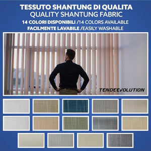 Tenda Verticale Shantung 127mm - Colore Giallo Chiaro 53, Attacco Soffitto - Larghezza 1m x Altezza 2m - Apertura Sinistra - Per Casa E Ufficio