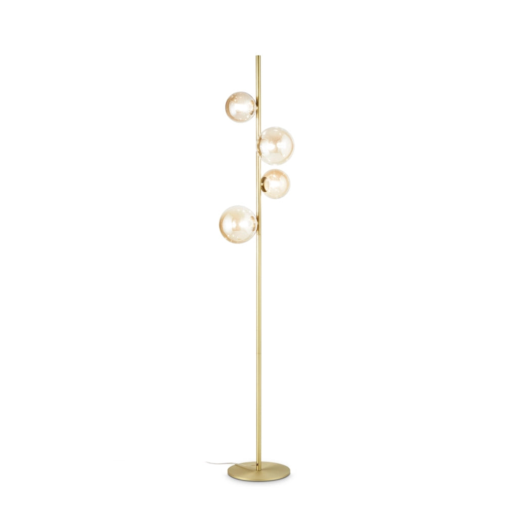 Lampadario A Sospensione Moderno Perlage Metallo Ottone 4 Luci G9 15W 3000K