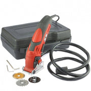 Trade Shop - Mini Sega Circolare Con 3 Lame E Tubo Aspirazione 400w 3400 Rpm Taglio 12mm -