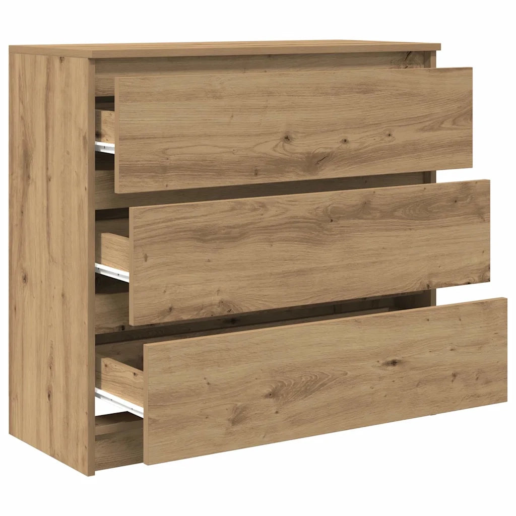 Credenza Rovere Artigianale 80x35x76 cm in Legno Multistrato 861741