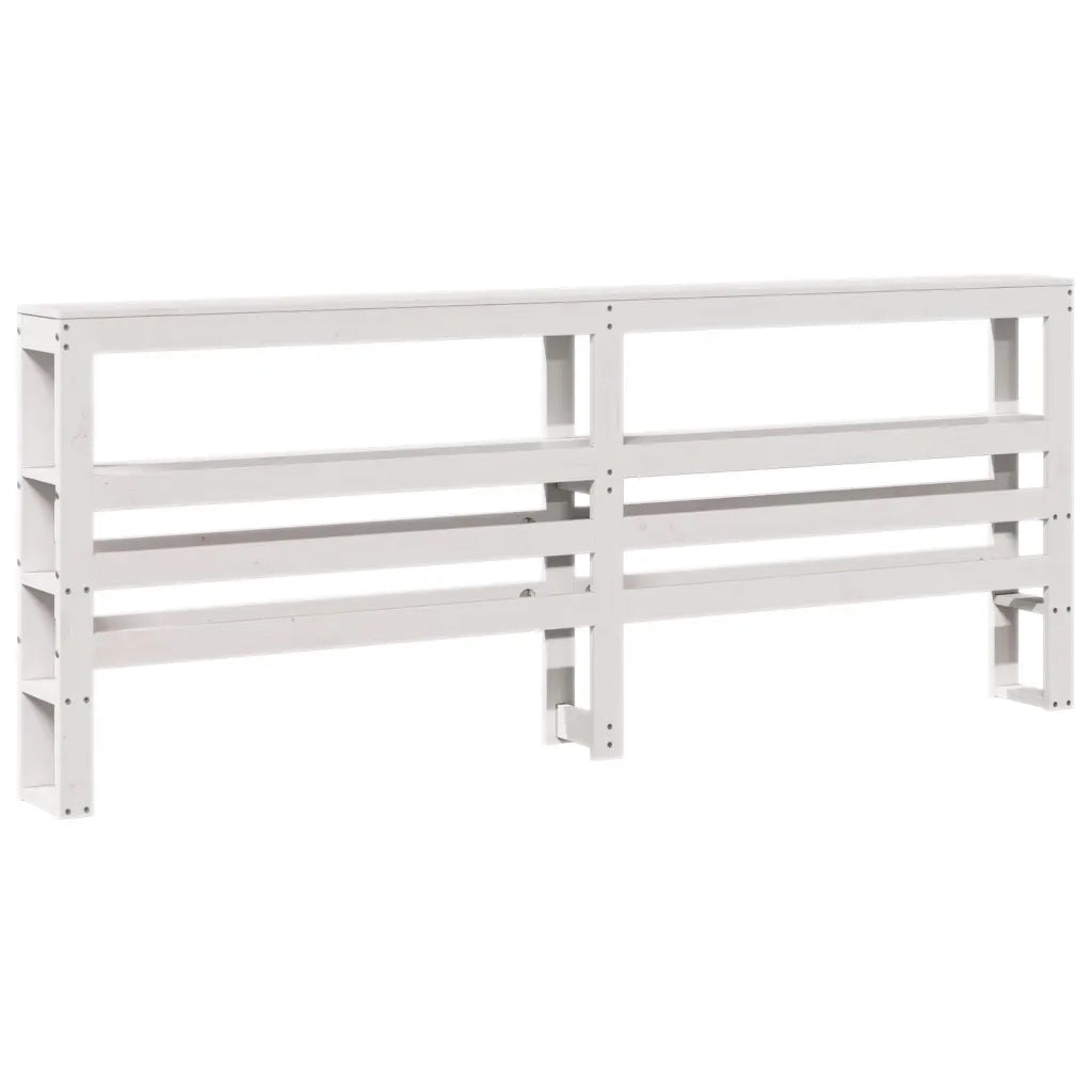 vidaXL Giroletto con Testiera Bianco 200x200 cm Legno Massello di Pino