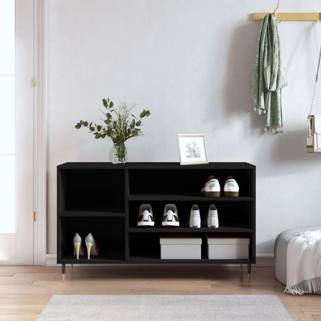 Scarpiera | Mobile per scarpe Nera 102x36x60 cm in Legno Multistrato