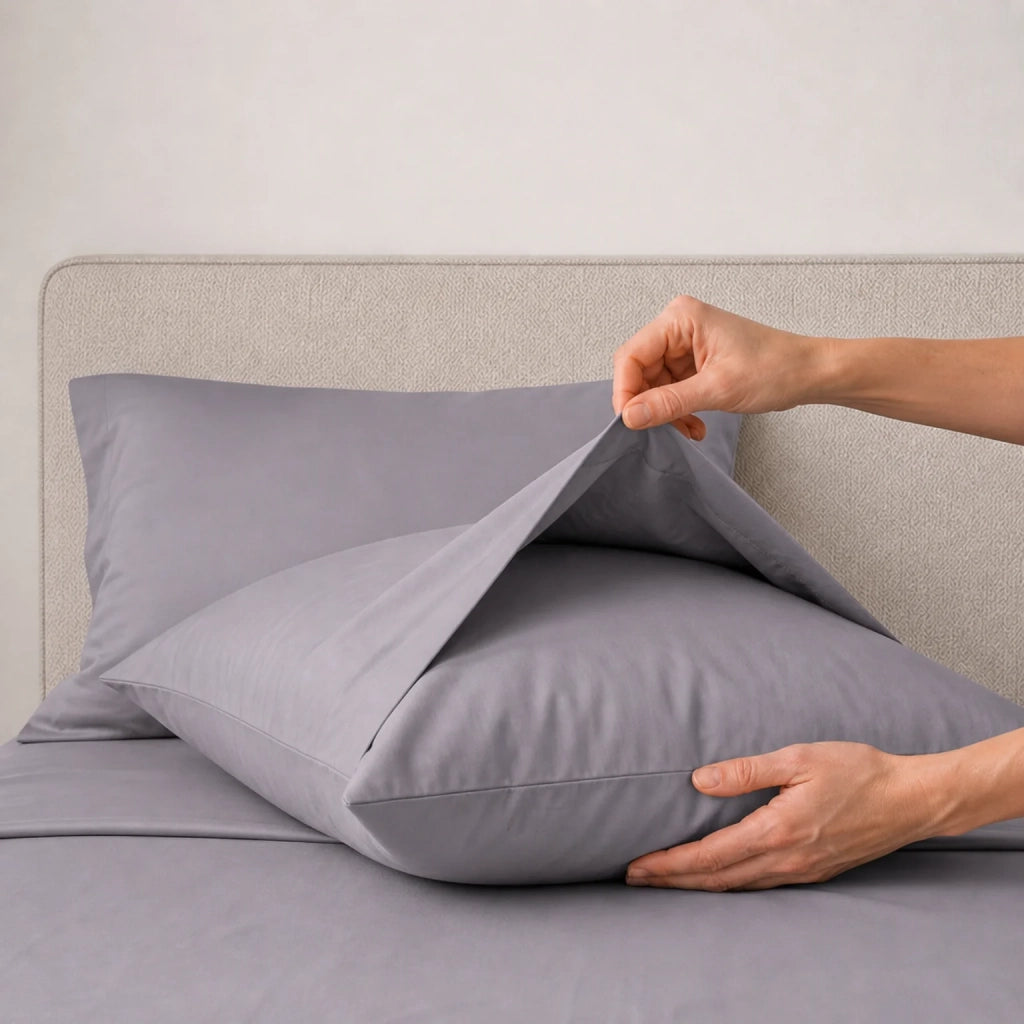 Set Lenzuola Letto Singolo in Cotone Percalle 200 TC Storm | Lenzuolo Piano 160x295 cm, lenzuolo con angoli 90x200 cm e Tasca da 28 cm, 1 Federa | Made in Italy