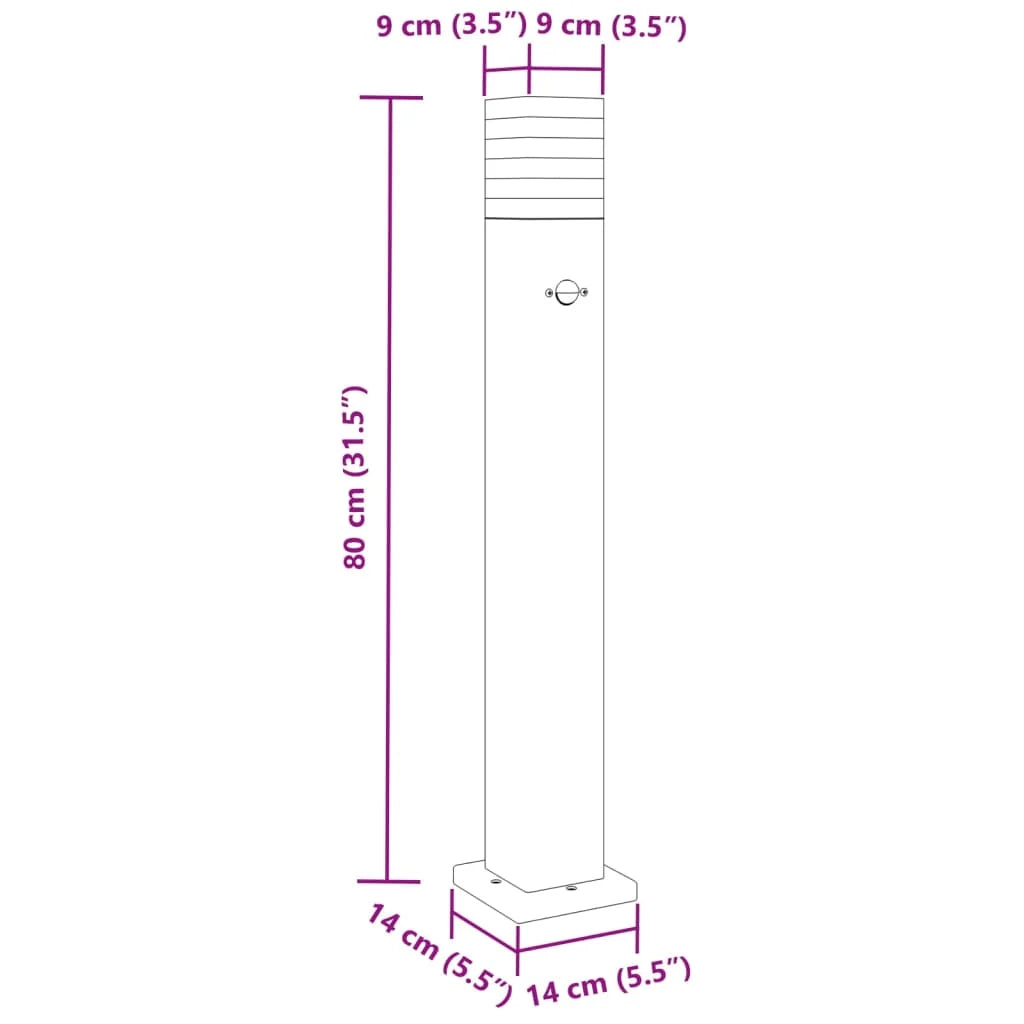 Lampade da terra per esterno con sensore 3 pz 80 cm alluminio nero 02_0042566