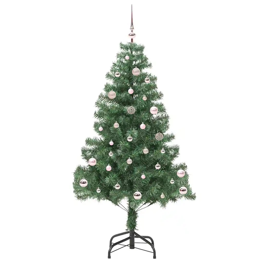 Albero di Natale con 150 LED con supporto-Luci decorative natalizie Verde 150 cm PVC 373003