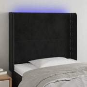 Testiera a LED Nera 83x16x118/128 cm in Velluto 3123940