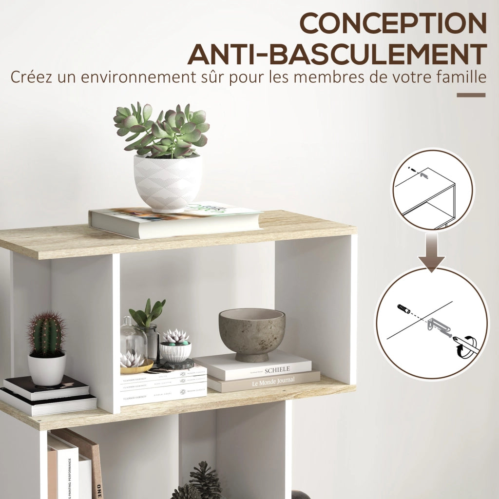 Libreria scandinava ¨C Xylo ¨C 5 ripiani legno bianco anti-ribaltamento 25kg