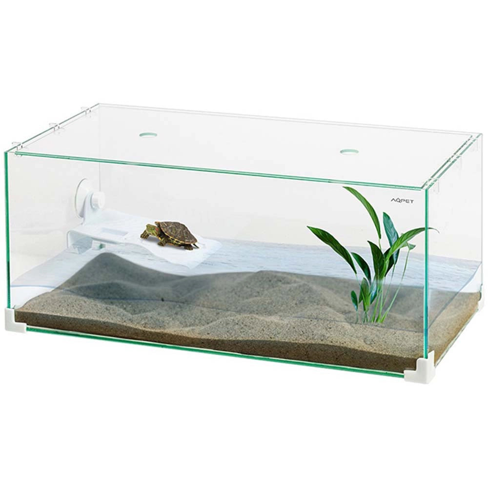 Aqpet Tortuga - tartarughiera con coperchio e isolotto Lunghezza: 60 cm
