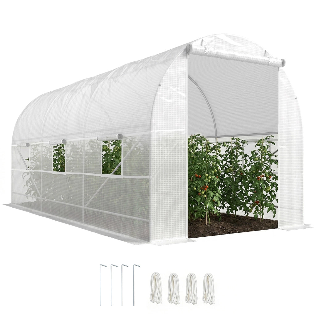 Serra tunnel da giardino 9m2 ¨C zephmum ¨C 445x200x200 cm bianco