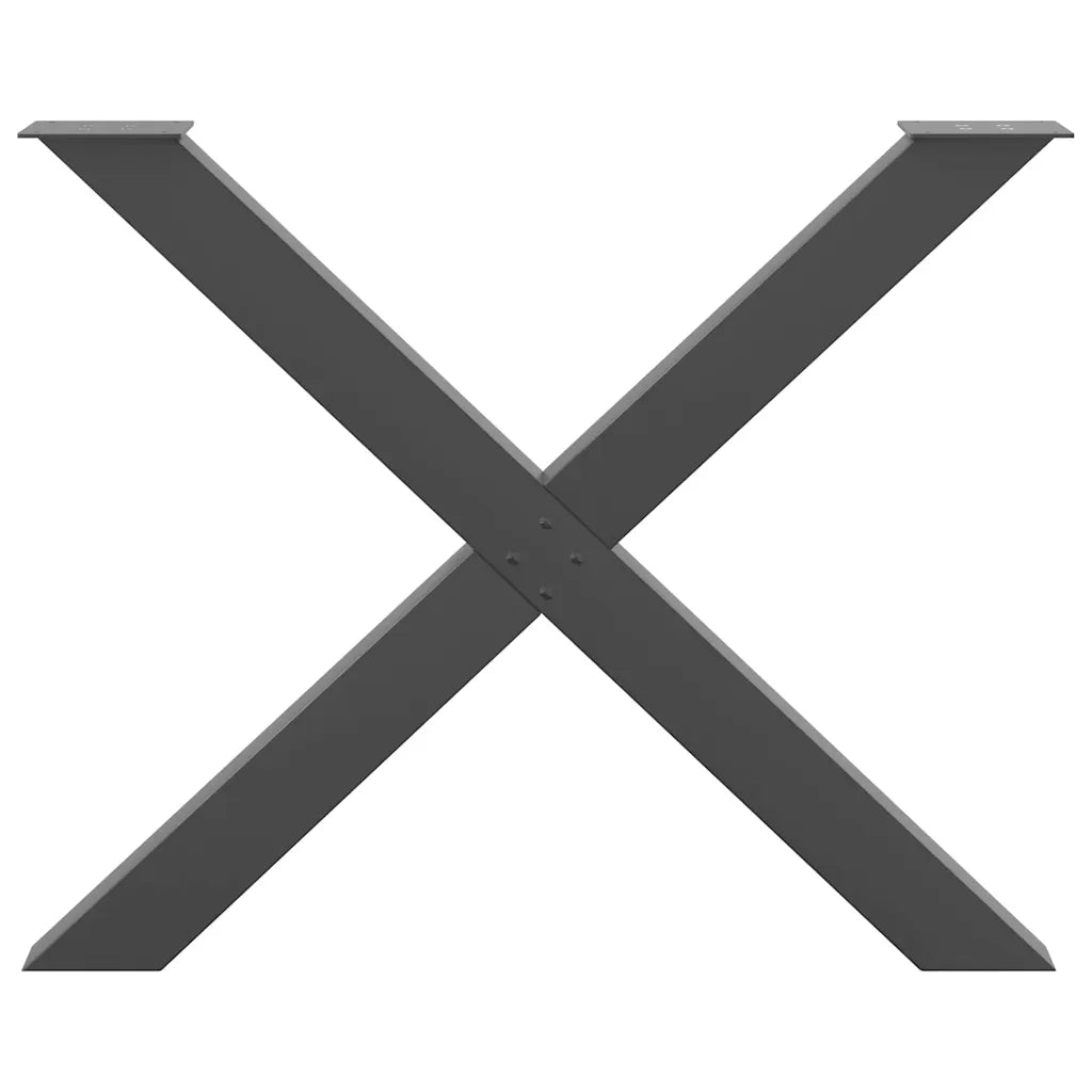 vidaXL Gambe per tavolo da pranzo a forma di X 3 pz Antracite 90x(72-73) cm Acciaio