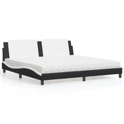 Letto con Materasso Zadar Nero e Bianco 200x200cm in Similpelle 3208892