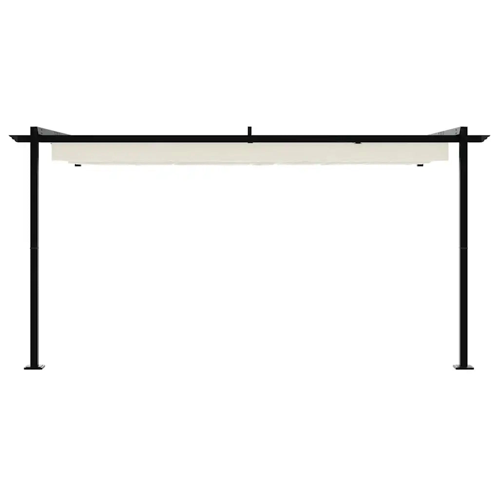 vidaXL Gazebo a Muro Crema Acciaio
