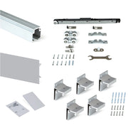Binario per Porte Scorrevoli con Kit di Accessori 200 cm in Alluminio Emuca