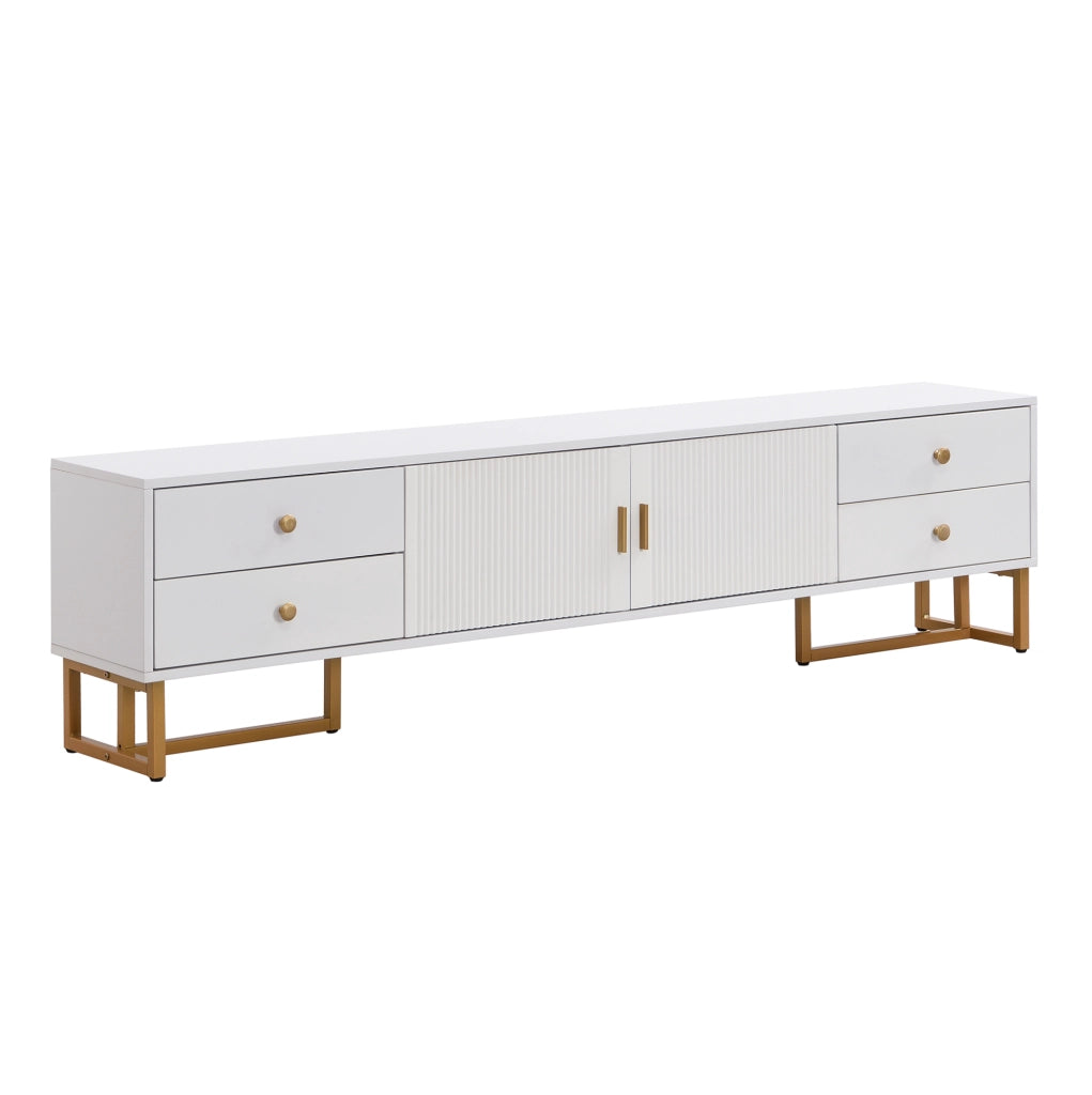 Mobile porta TV bianco 175 cm con cassetti e ante