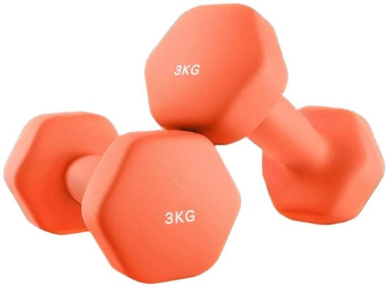 Set di Ponderali - Ponderali Liberi - Ponderali per Allenamento - Rivestimento in Neoprene Duraturo - 13,5 cm x 6,5 cm x 9 cm - Arancione - 2 x 1 kg