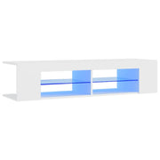 Mobile Porta TV con Luci LED-Credenza TV Bianco 135x39x30 cm