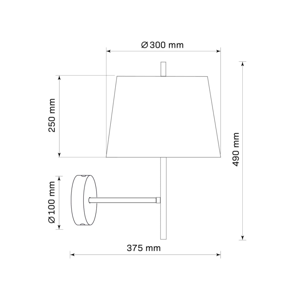 Applique Elena Polux oro, paralume nero, 1xE27 20W IP20