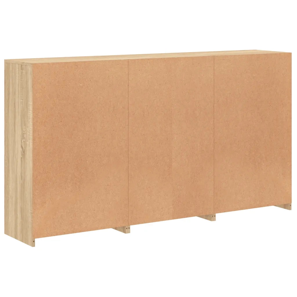 Credenza con Luci LED-Buffet-Armadio da cucina Rovere Sonoma 181,5x37x100 cm 558218